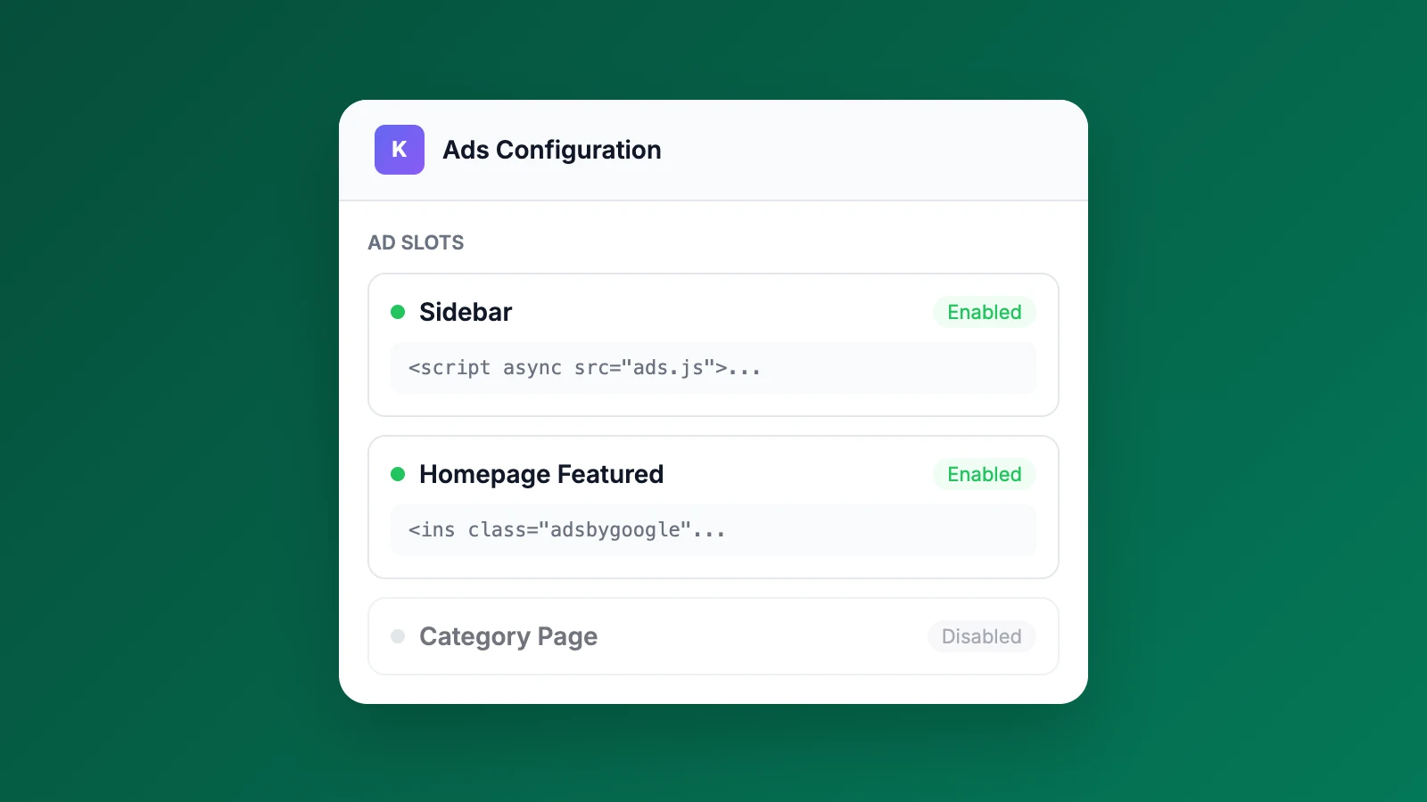 Strategic Ad Slots